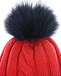 Красная шапка с завязками и помпоном Chobi | Фото 4