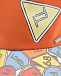 Оранжевая кепка с принтом &quot;дорожные знаки&quot; Il Trenino | Фото 3
