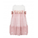 Бело-розовое платье с цветочной аппликацией Amaya | Фото 1