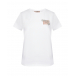 Белая футболка с лого и стразами TWINSET | Фото 1