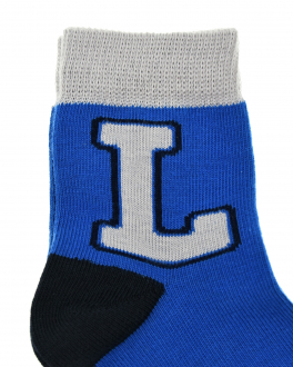 Синие носки с принтом &quot;L&quot; La Perla Синий, арт. 43667 H74 | Фото 2