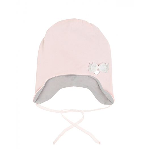 Розовая шапка с серой подкладкой Il Trenino | Фото 1