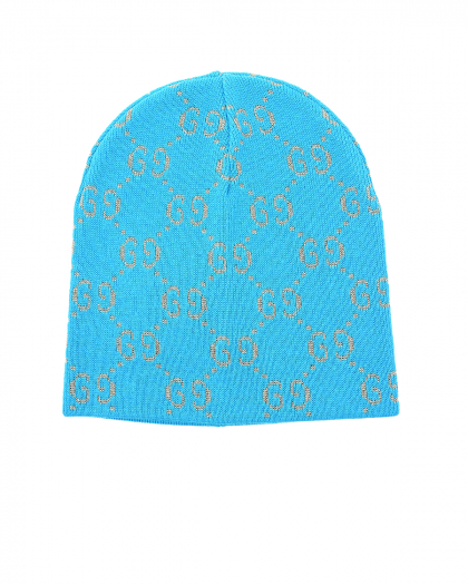 Голубая шапка с логотипом GUCCI | Фото 1