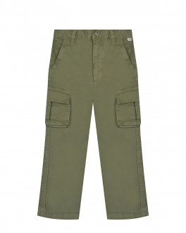 Зеленые брюки с накладными карманами IL Gufo Зеленый, арт. A22PL308C6036 582 | Фото 1