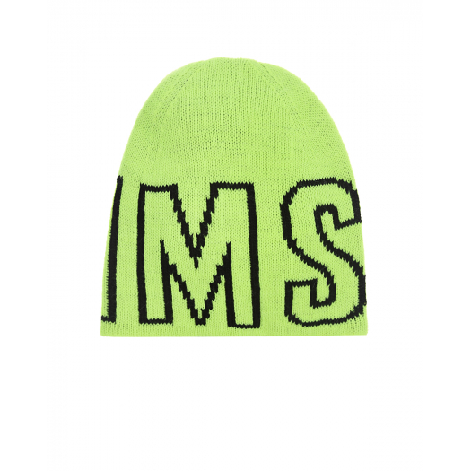 Неоново-желтая шапка с логотипом MSGM | Фото 1
