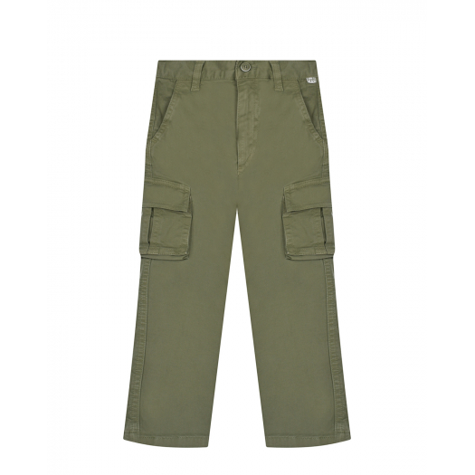 Зеленые брюки с накладными карманами IL Gufo | Фото 1