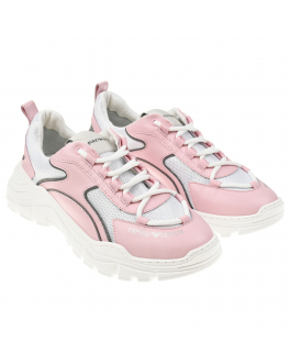 Розовые кроссовки с серыми вставками Emporio Armani Розовый, арт. XYX022 XOT57 Q910 | Фото 1