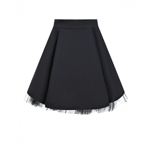Черная юбка из габардина Monnalisa | Фото 1