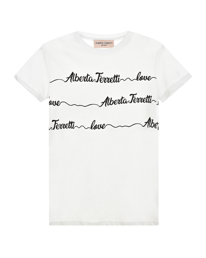 Белая футболка с принтом Alberta Ferretti Love  | Фото 1