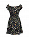 Черное платье-мини с цветочным принтом Dan Maralex | Фото 4
