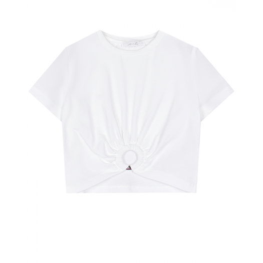 Укороченная белая футболка Miss Grant | Фото 1