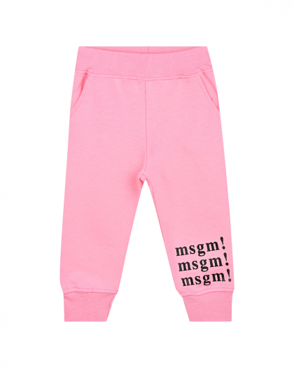 Розовые спортивные брюки с логотипом MSGM | Фото 1