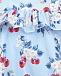 Голубое платье с принтом &quot;вишни&quot; Monnalisa | Фото 3