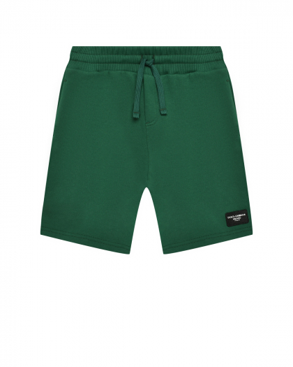Бермуды с логотипом на штанине, темно - зеленые Dolce&Gabbana | Фото 1