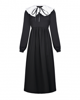 Черное платье с белым воротником Dan Maralex Черный, арт. 353104119 | Фото 1