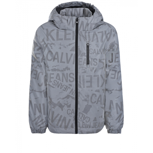 Серая куртка со сплошным логотипом Calvin Klein | Фото 1