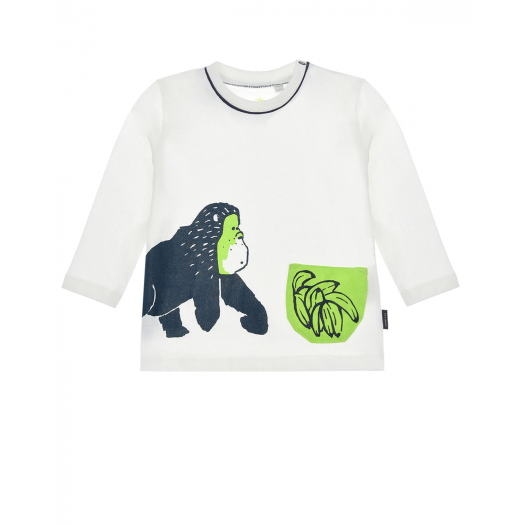 Толстовка с принтом &quot;обезьянка&quot; Sanetta Kidswear | Фото 1