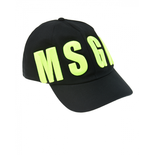 Черная бейсболка с зеленым логотипом MSGM | Фото 1