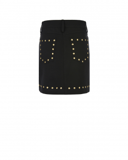 Черная юбка с золотыми клепками Moschino Черный, арт. HDJ023 LJA02 60100 | Фото 2