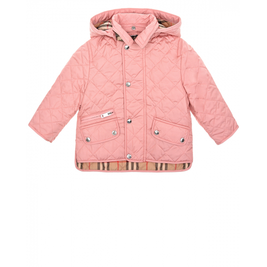 Розовая стеганая куртка Burberry | Фото 1