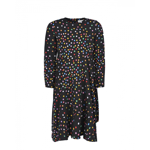 Черное платье в разноцветный горошек Stella McCartney | Фото 1