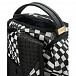 Черно-белый рюкзак с принтом в клетку SprayGround | Фото 4
