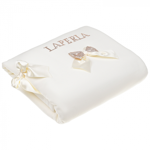 Белое одеяло с лого и бантами, 70x80 см La Perla | Фото 1