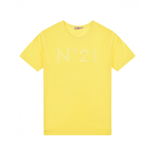 Желтая футболка с лого в тон No. 21 | Фото 1