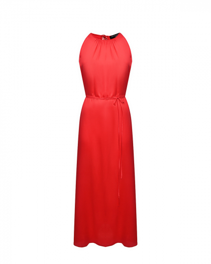 Платье сатиновое с поясом, красное Pietro Brunelli | Фото 1
