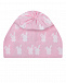 Розовая шапка с узором &quot;зайцы&quot; Chobi | Фото 2