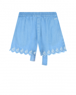 Голубые шорты с фестонами Chloe Голубой, арт. C14706 Z27 | Фото 2