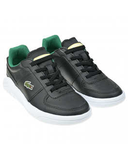 Черные кроссовки с зеленой подкладкой Lacoste Черный, арт. 743SUC0014 U97 | Фото 1