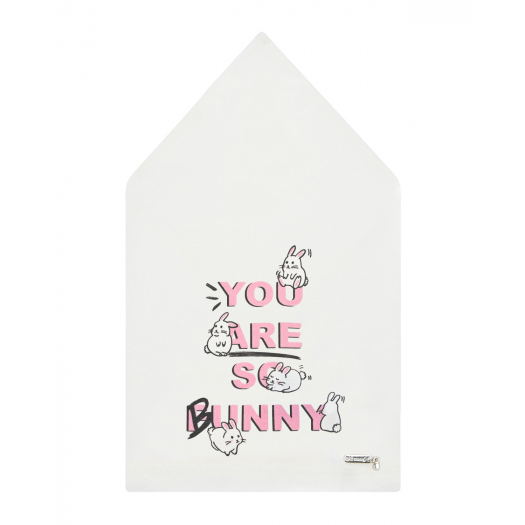 Белая косынка с принтом &quot;You are so bunny&quot; Il Trenino | Фото 1