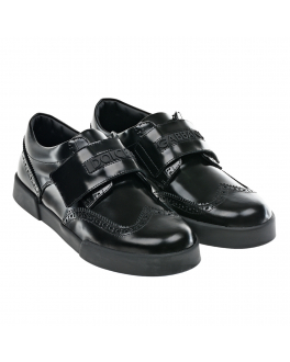 Черные туфли с логотипом в тон Dolce&Gabbana Черный, арт. DA0725 A1428 8B956 | Фото 1