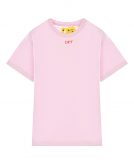 Розовая футболка с логотипом Off-White Розовый, арт. OGAA001F21JER001 3025 | Фото 1