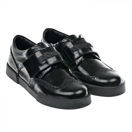 Черные туфли с логотипом в тон Dolce&Gabbana | Фото 1