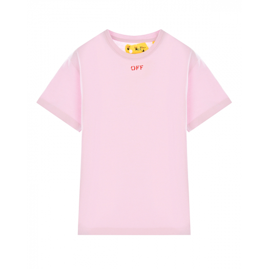 Розовая футболка с логотипом Off-White | Фото 1