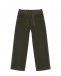 Велюровые брюки цвета хаки IL Gufo | Фото 1