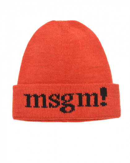 Красная шапка с логотипом на отвороте MSGM | Фото 1