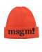 Красная шапка с логотипом на отвороте MSGM | Фото 1