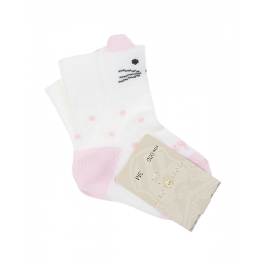 Белые носки в розовый горошек Story Loris | Фото 1