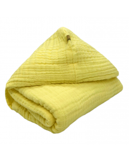 Муслиновое полотенце Home c капюшоном, лимонный цвет, 120х70 см UMBO , арт. W42 | Фото 1