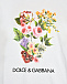 Футболка с цветочным принтом, белая Dolce&Gabbana | Фото 4