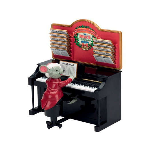 Новогодний сувенир &quot;Мышка за пианино&quot; (звук), 15,5x13x20 см Musicboxworld | Фото 1