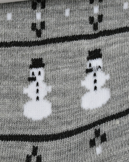Серые носки с принтом &quot;снеговики&quot; Jan&Sofie Серый, арт. NNRU-SG03 | Фото 2