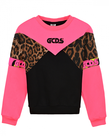 Розовый свитшот colorblock GCDS | Фото 1