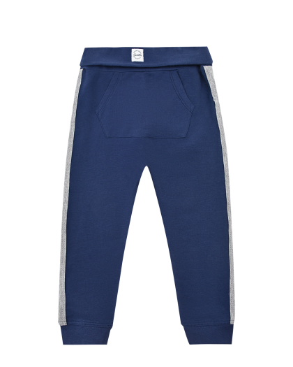 Синие спортивные брюки с серыми лампасами Sanetta Kidswear | Фото 1