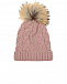 Розовая шапка с меховым помпоном Il Trenino | Фото 2