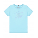 Голубая футболка с логотипом Tommy Hilfiger | Фото 1