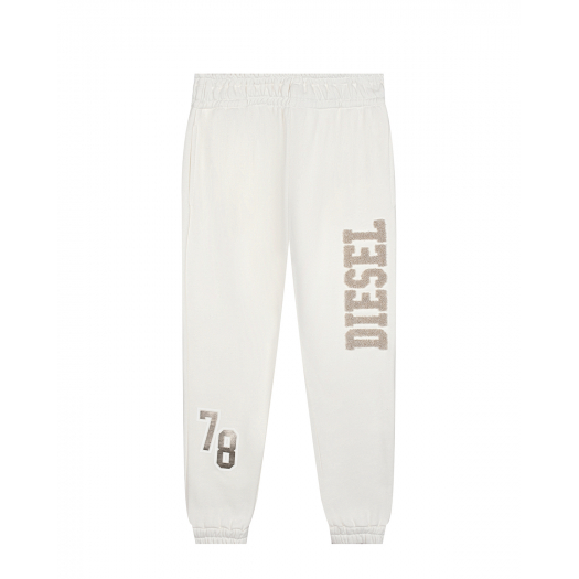 Белые спортивные брюки с принтом &quot;78 Diesel&quot;  | Фото 1